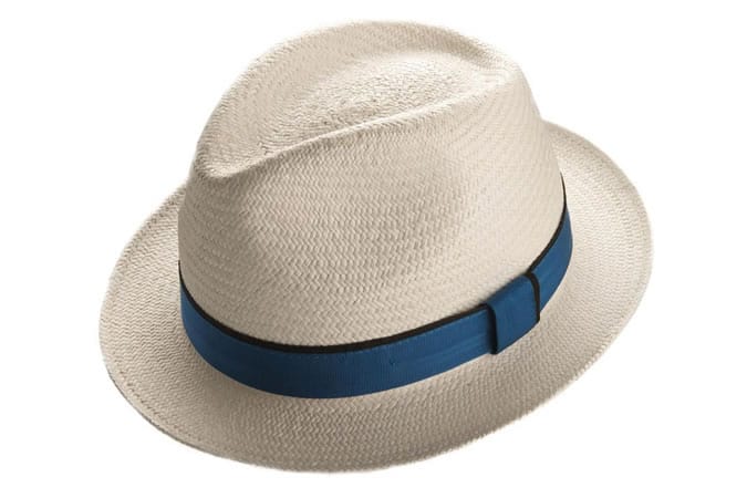 Witney Snap Brim Panama Bleached Blue band