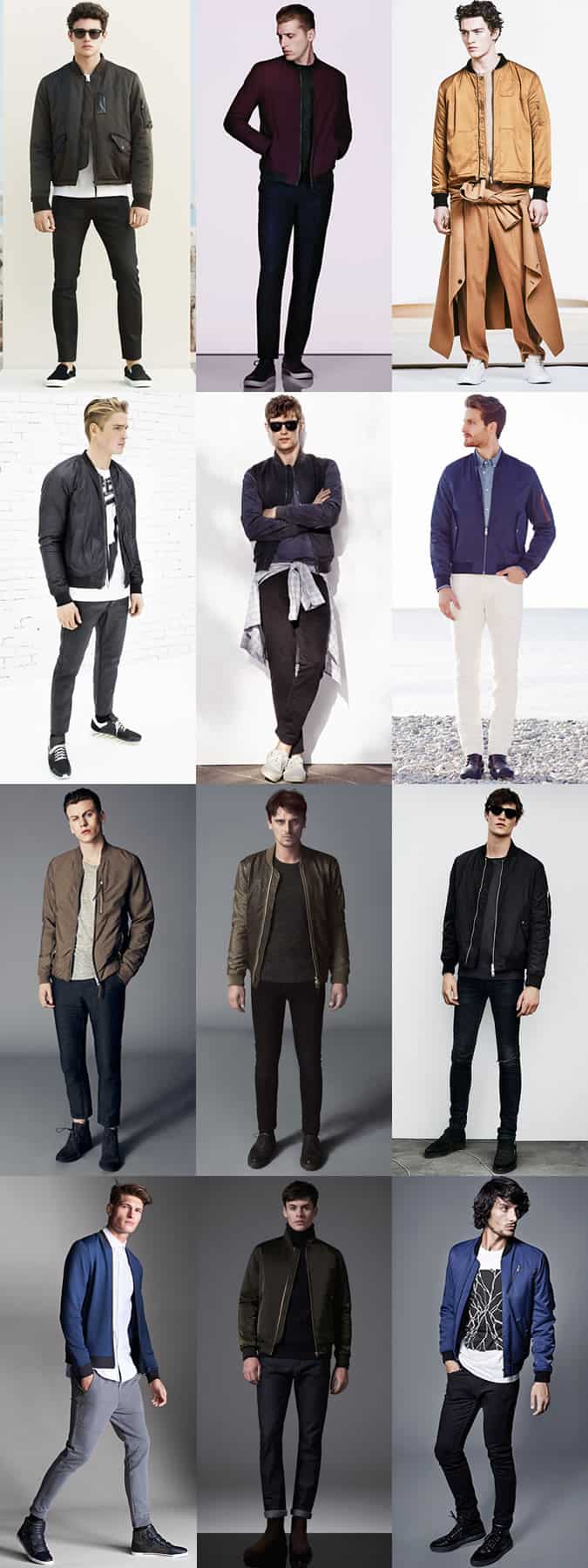 Men's Bomber Jacket Outfit Inspiration Lookbook