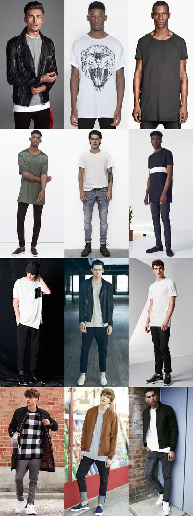 Men's Oversized and Longline T-Shirts Outfit Inspiration Lookbook