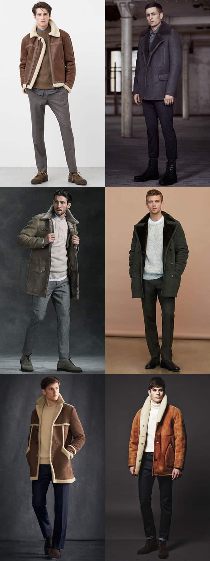 Men's Shearling Jackets Outfit Inspiration Lookbook