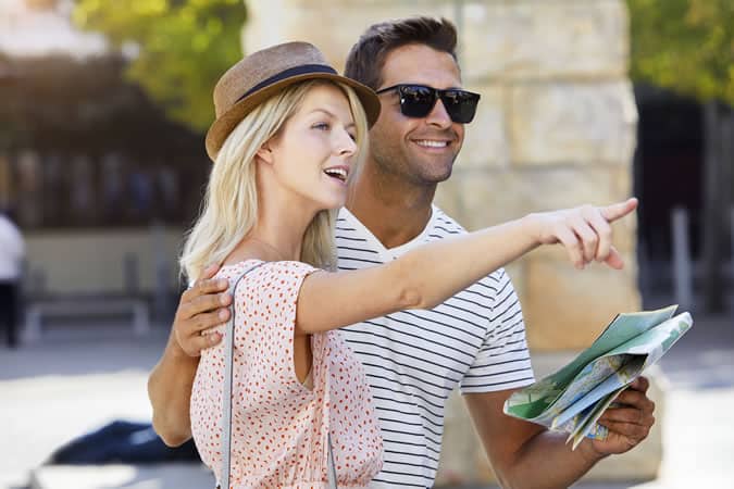 couple sightseeing on holiday