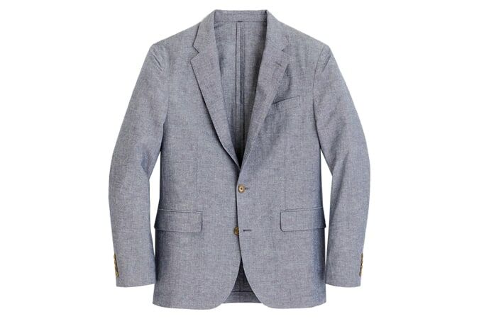 Ludlow Classic-fit unstructured suit jacket in cotton-linen