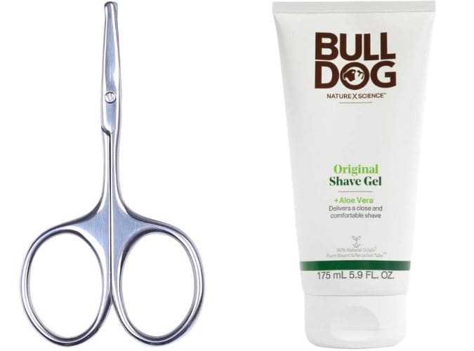 Shaving your balls preparation - scissors and shave gel