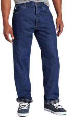 Carhartt Relaxed-Fit Straight-Leg Flannel-Lined Jeans