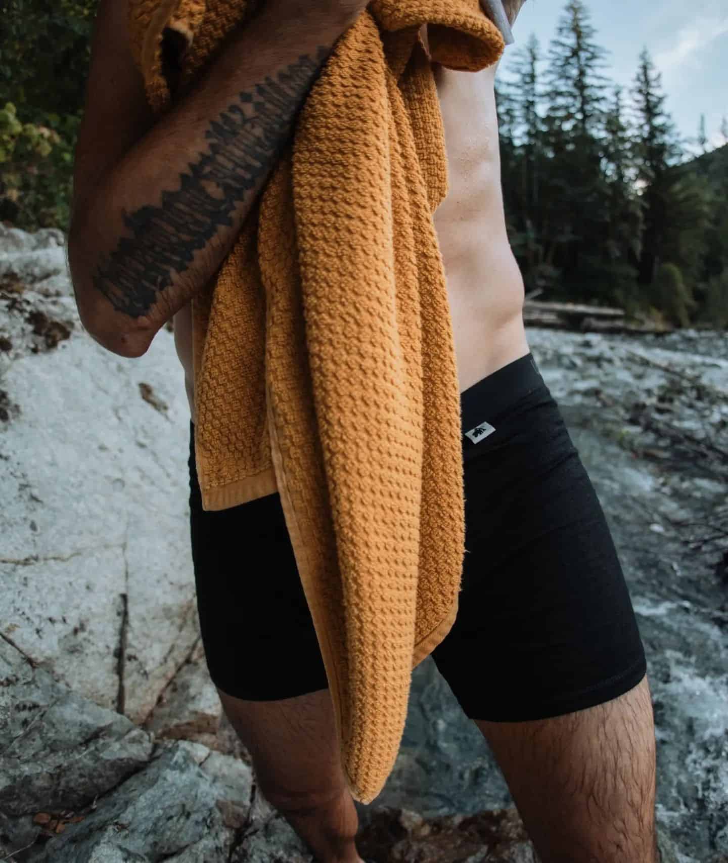 drying with a towel after a swim