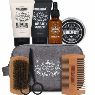 Rinse & Robust 8-Piece Beard Care Grooming Travel Set