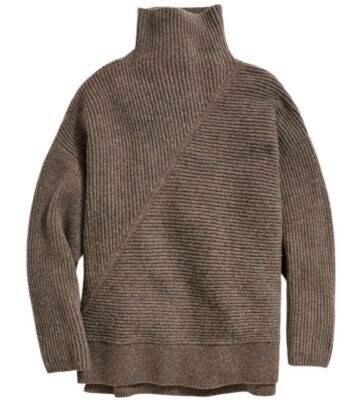 Billy Reid Directional Rib Funnel Neck Sweater