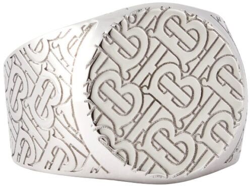 Burberry Monogrammed Palladium-Plated Signet Ring