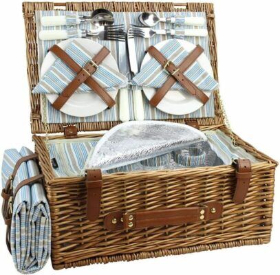 HappyPicnic Wicker Picnic Basket