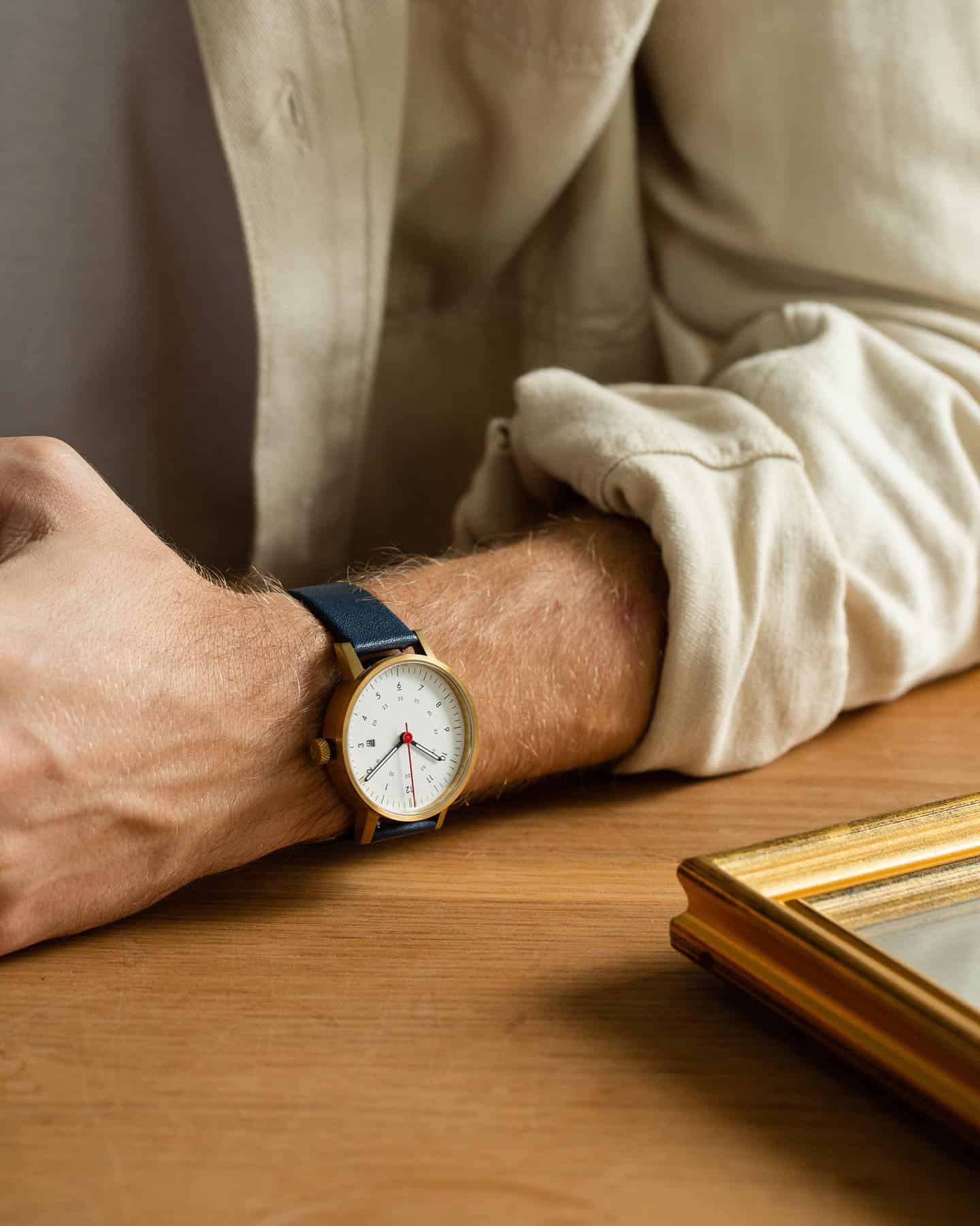 man wearing the V03d watch by void watches