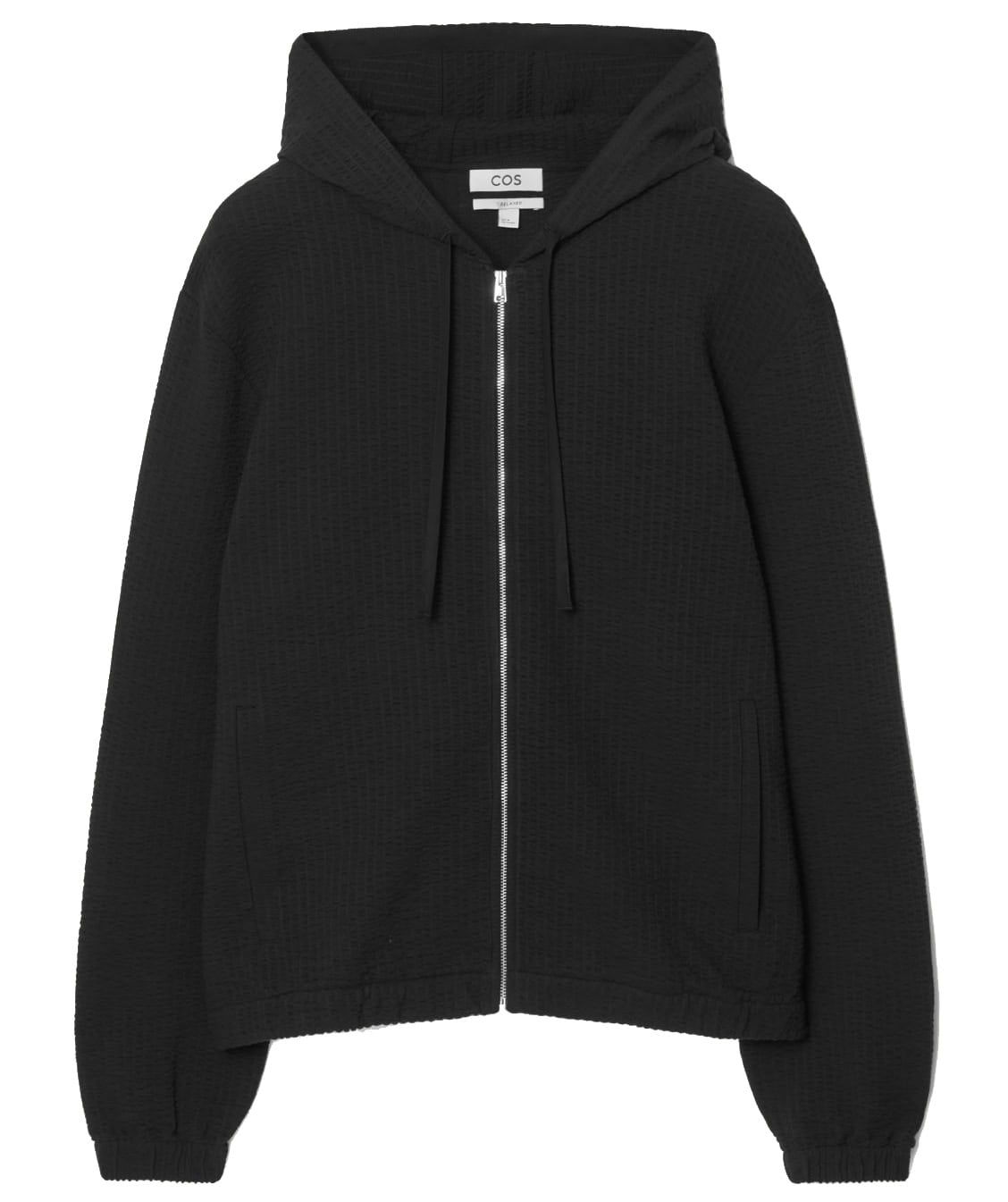 COS Ribbed Jersey Zip Up Hoodie