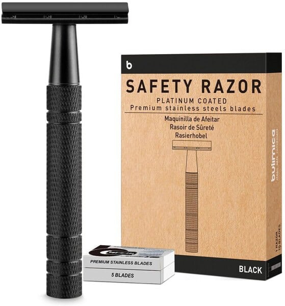 BULIMICA Matte Black Double Edge Safety Razor for Men