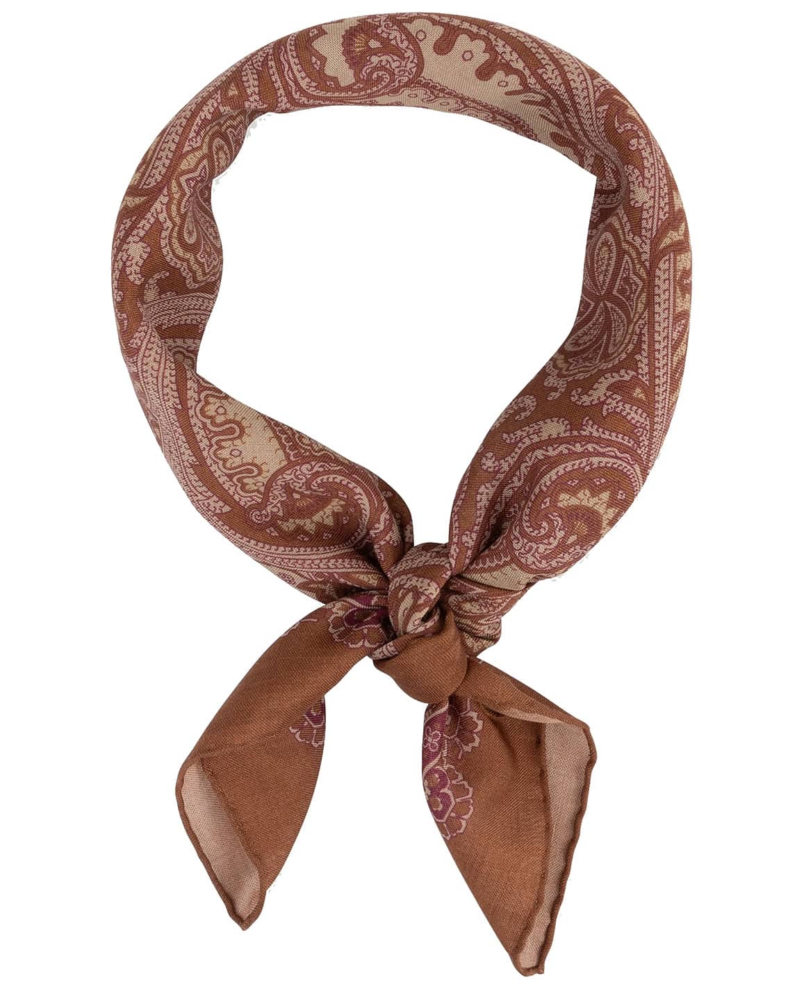 Besnard Paisley Print Wool Silk Neckerchief