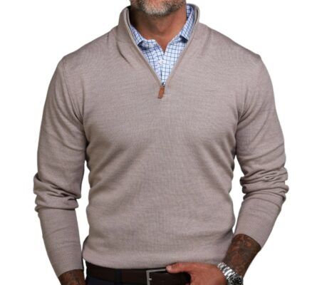 Collars & Co. Cashmere Touch Australian Merino Quarter Zip Sweater