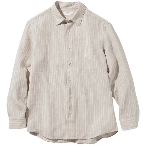 Uniqlo Premium Linen Striped Long-Sleeve Shirt: best summer shirts for men