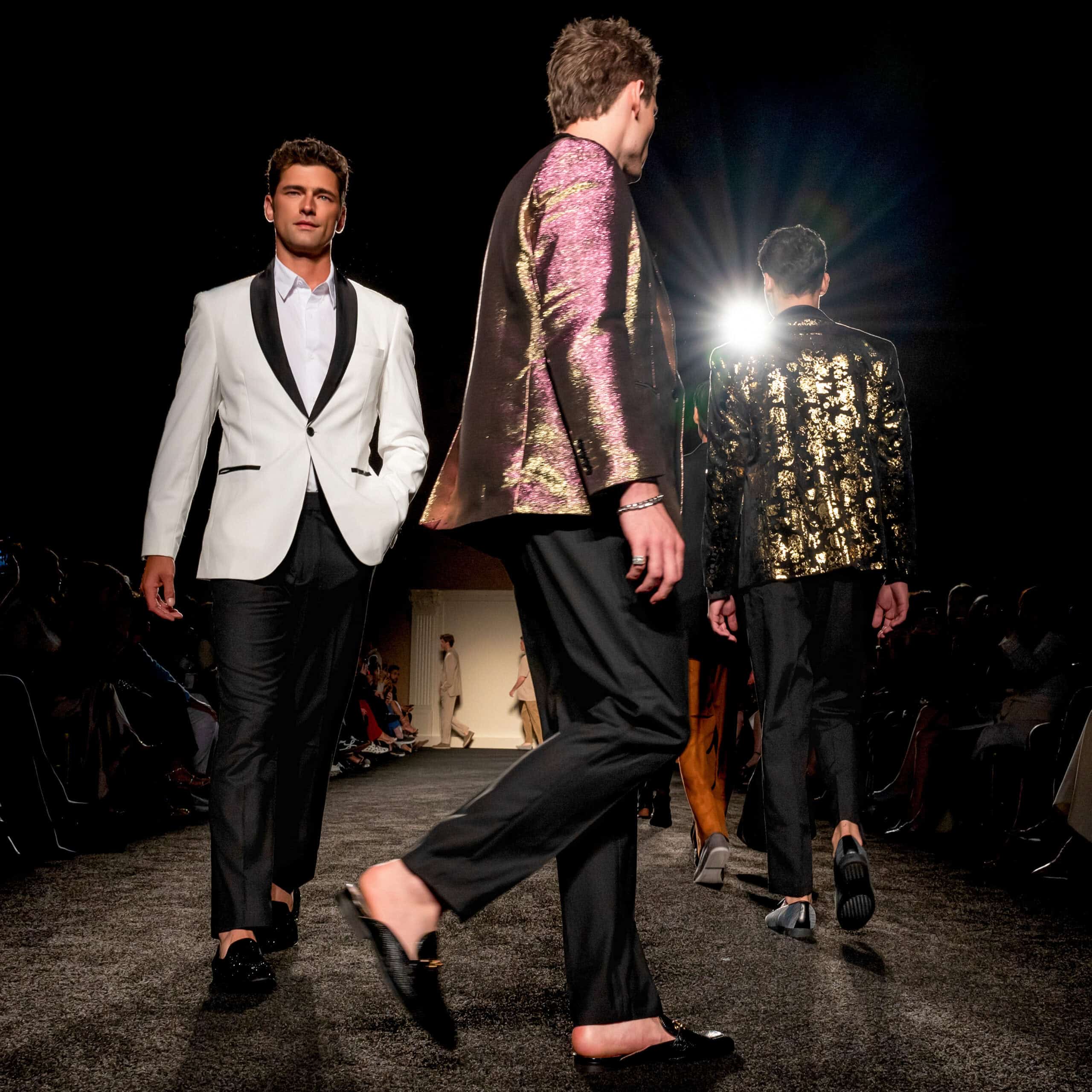 Men walking on a runway for Coofandy