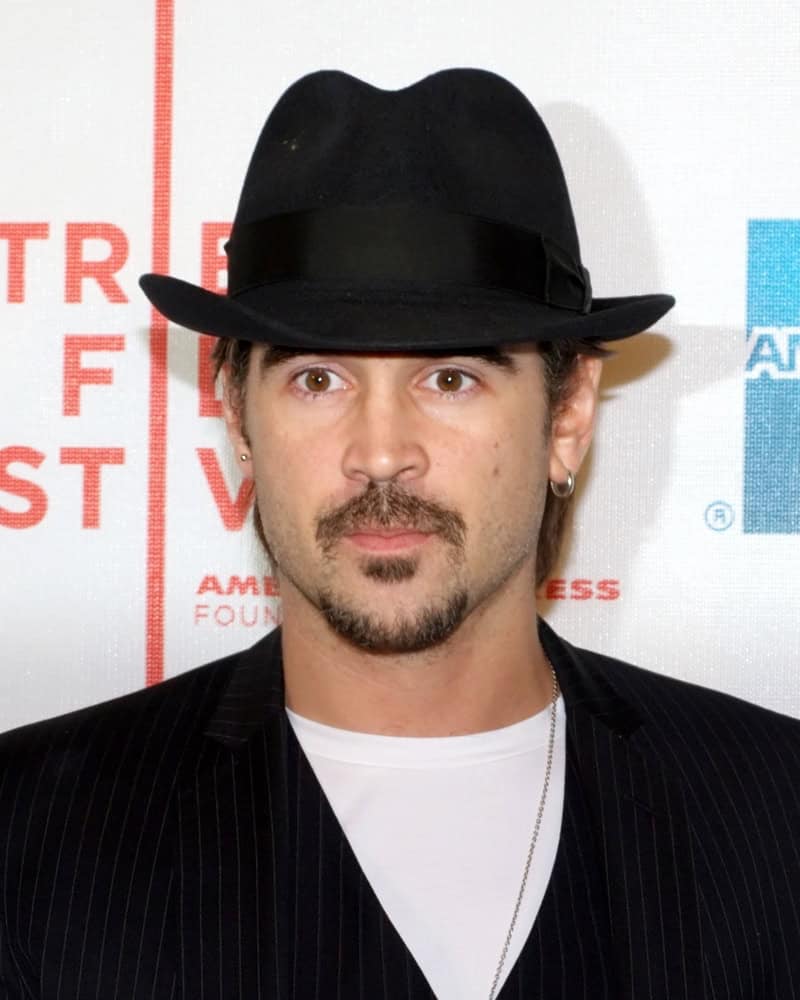 Colin Farrell in a fedora hat