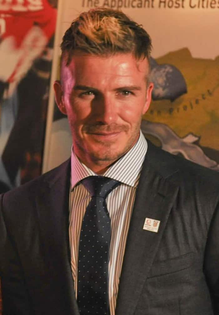 David Beckham with textured fringe hairstyle