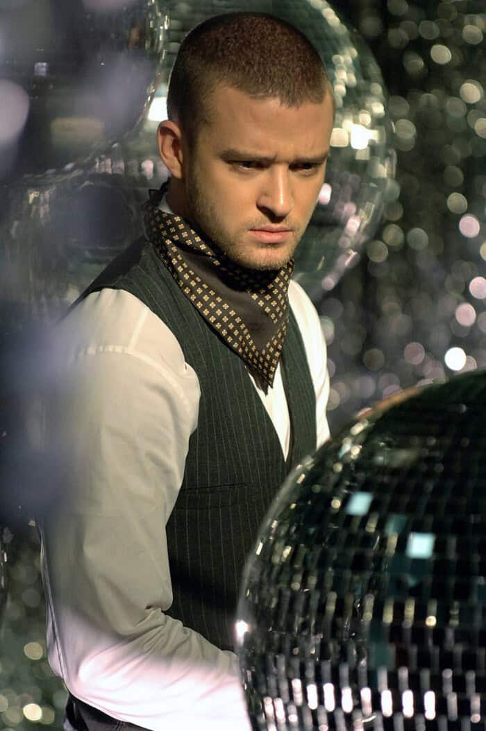 Justin Timberlake with buzz cut hairstyle