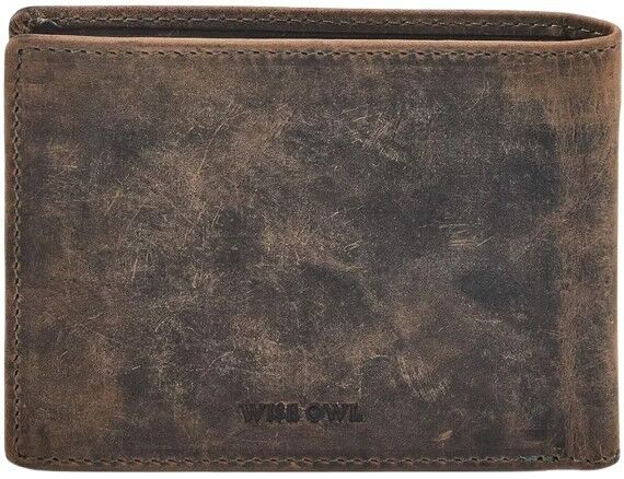 Wise Owl Accessories Real Leather Men’s Bifold Wallet