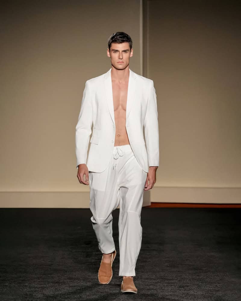 man in a white suit by Coofandy