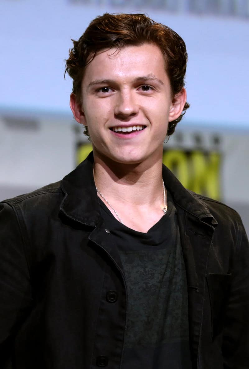 Tom Holland medium length with layers hairstyle