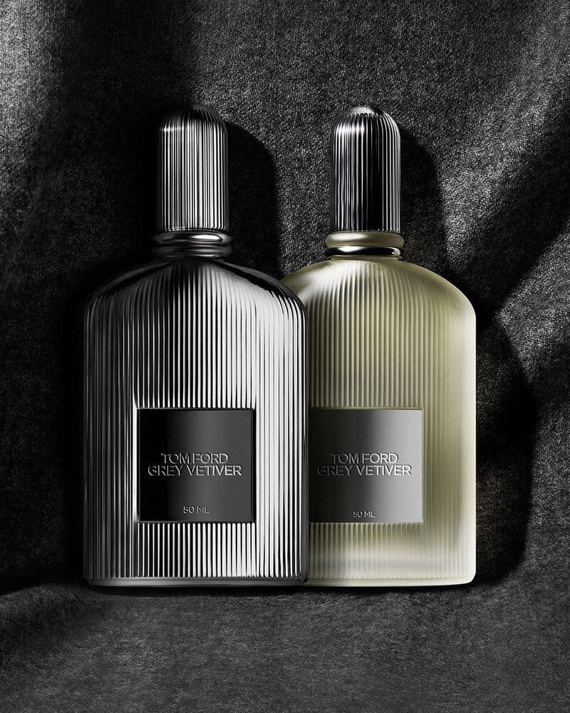 bottles of Tom Ford Grey Vetiver colognes