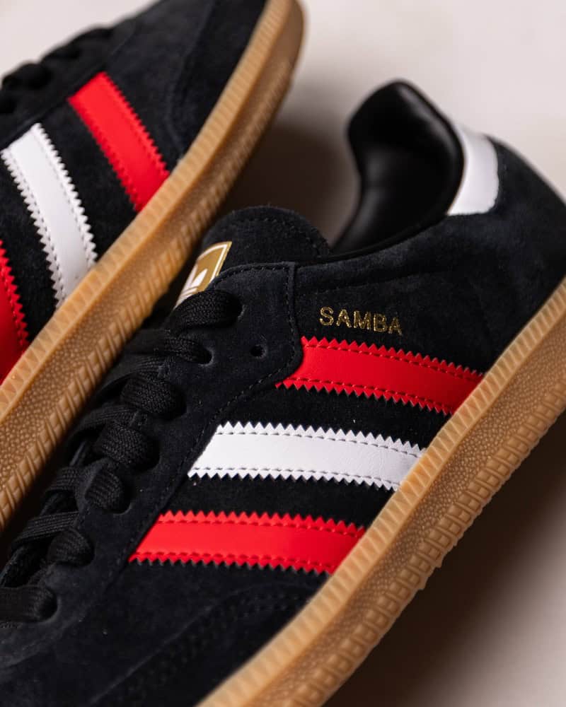 a close up of Adidas Samba OG Suede sneakers