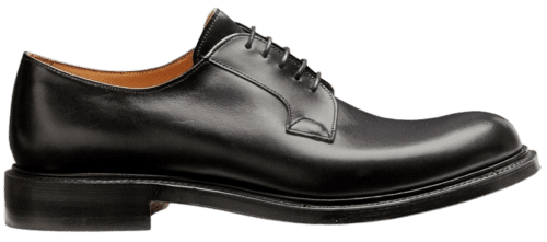 Cheaney Wye II Derby in Black Hi-Shine Leather