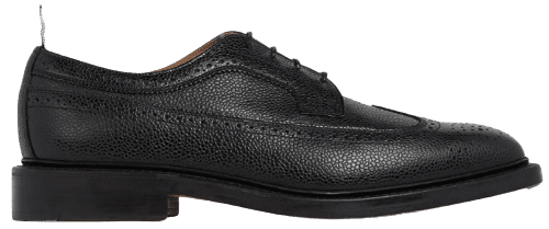 Thom Browne BLACK PEBBLE GRAIN CLASSIC LONGWING BROGUE WITH LEATHER SOLE