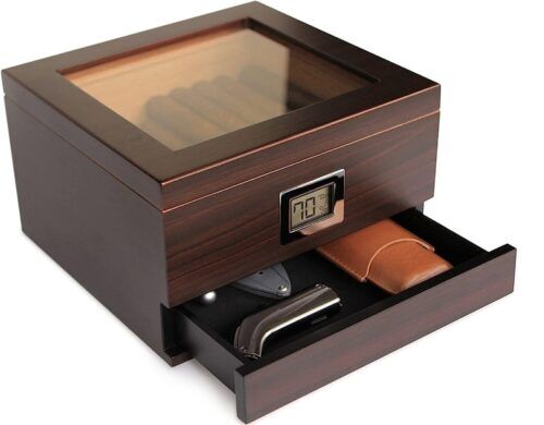 CASE ELEGANCE Glass Top Humidor