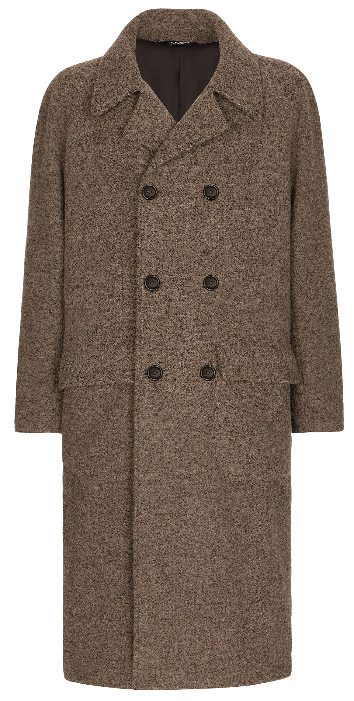 Dolce & Gabanna Double-breasted melange alpaca wool coat