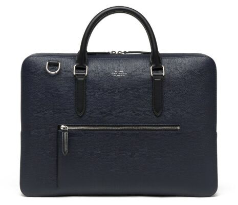 Smythson Slim Briefcase with Zip Front in Ludlow