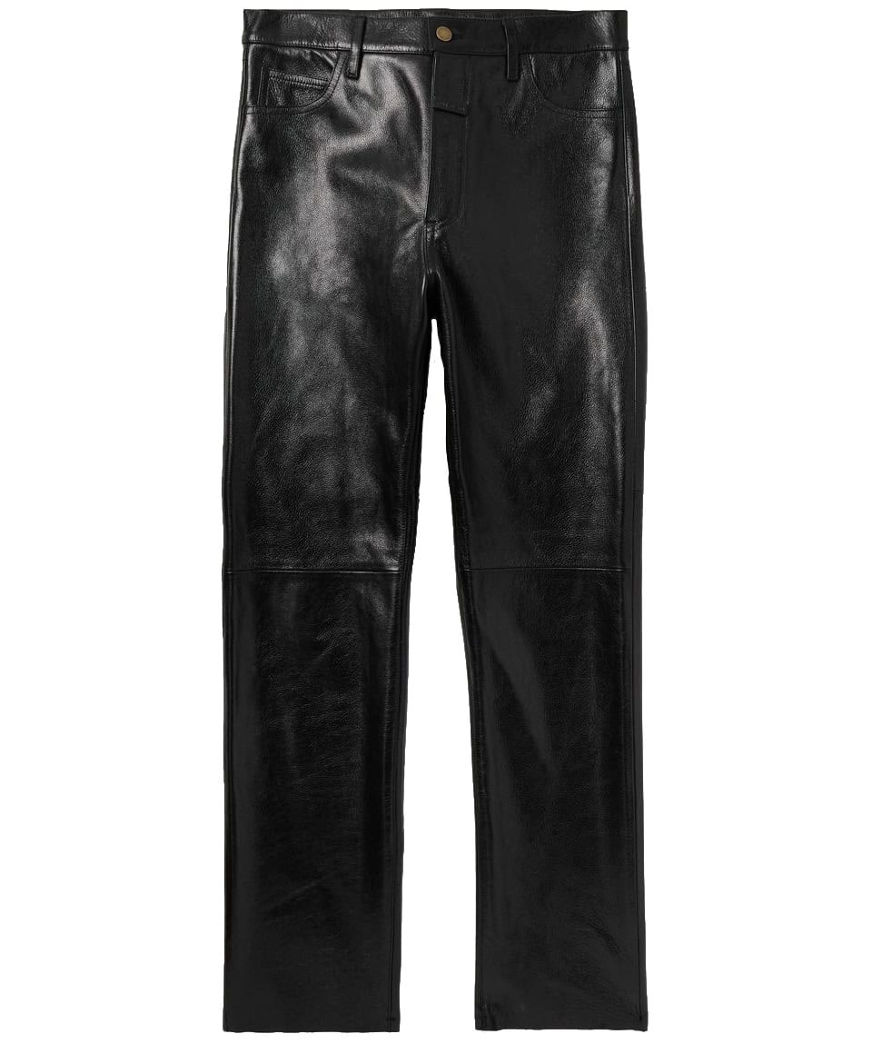 Fear of God Logo-Appliquéd Straight-Leg Full-Grain Leather Trousers