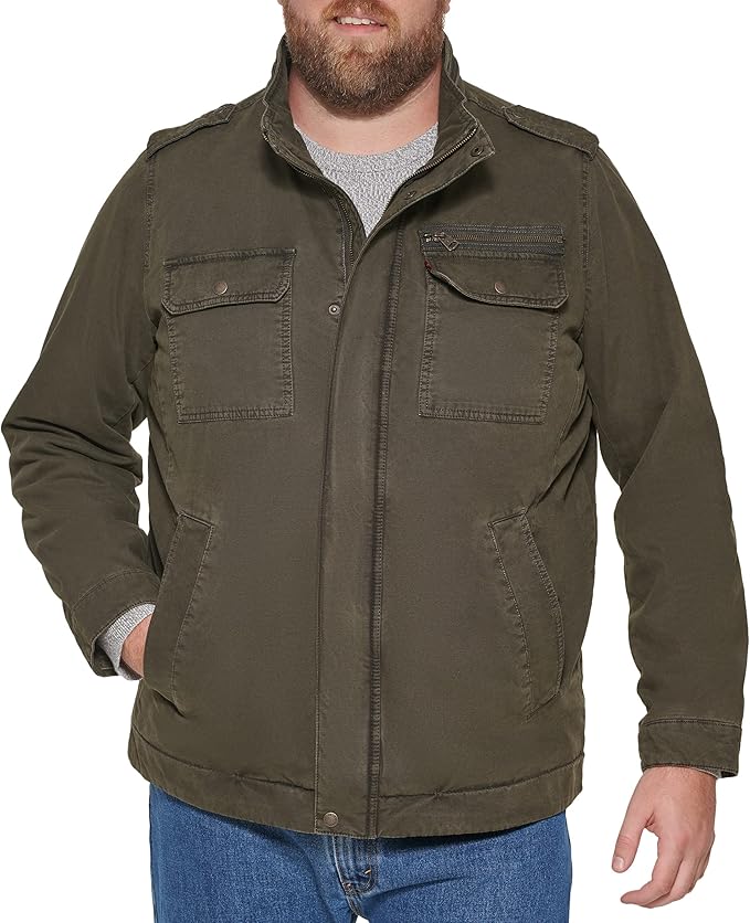 Jaqueta militar masculina de algodão lavado Levi's: as melhores jaquetas de campo