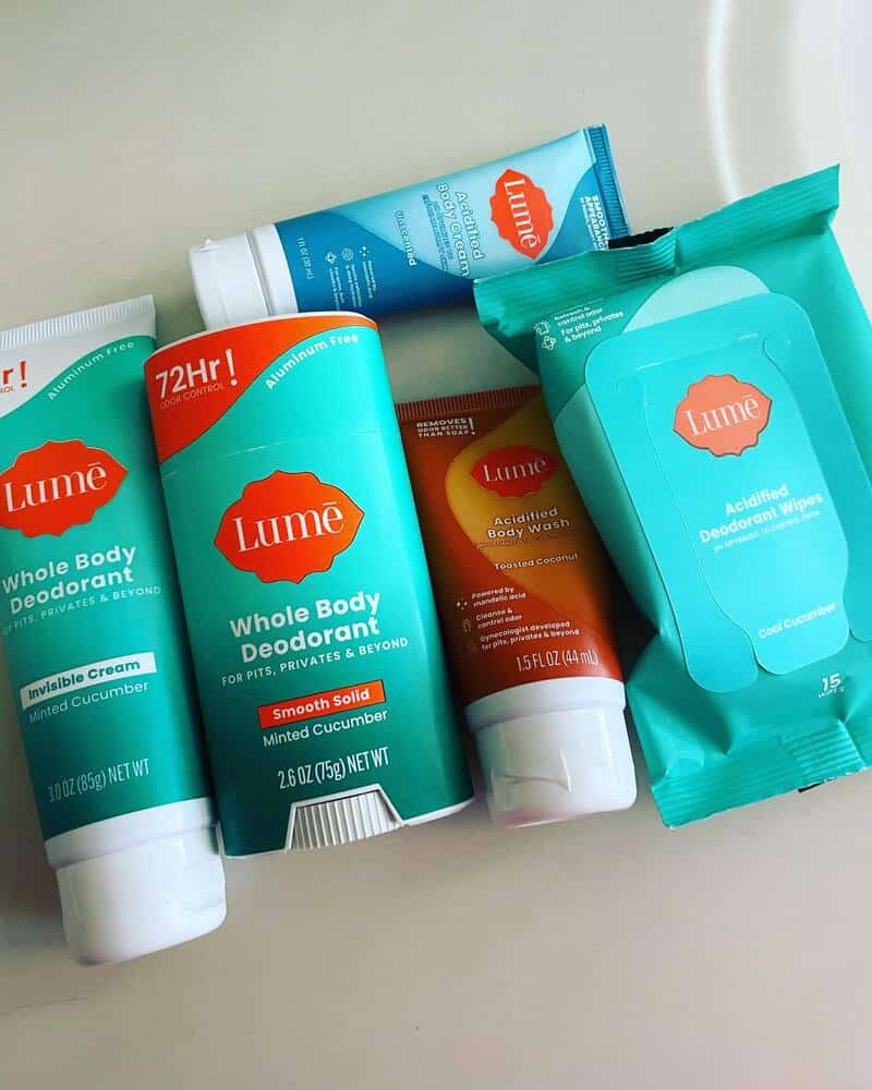 a collection of Lume Deodorant